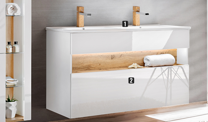 Meuble vasque 120 cm Alboran blanc